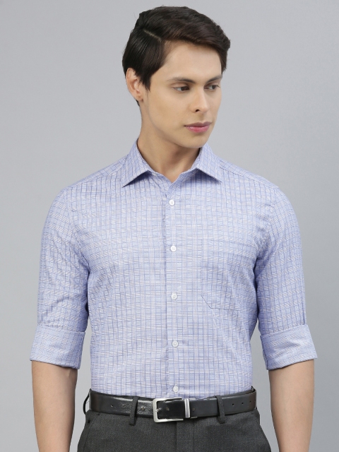 

Louis Philippe Men Purple Regular Fit Checked Formal Shirt