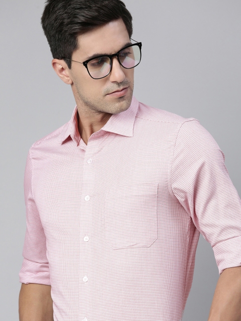 

Louis Philippe Men Pink Pure Cotton Classic Fit Printed Formal Shirt