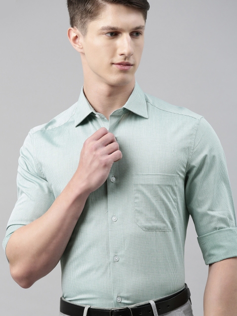 

Louis Philippe Men Green Regular Fit Printed Formal Shirt