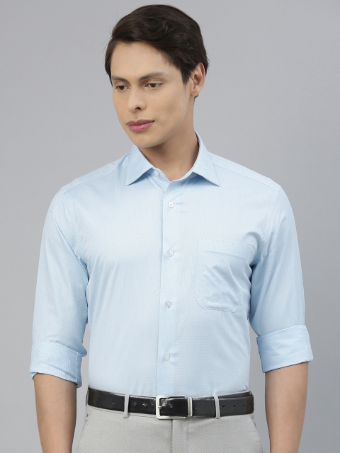 

Louis Philippe Gods & Kings Men Blue & White Regular Fit Printed Formal Shirt