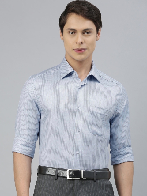 

Louis Philippe Men Blue Regular Fit Checked Formal Shirt
