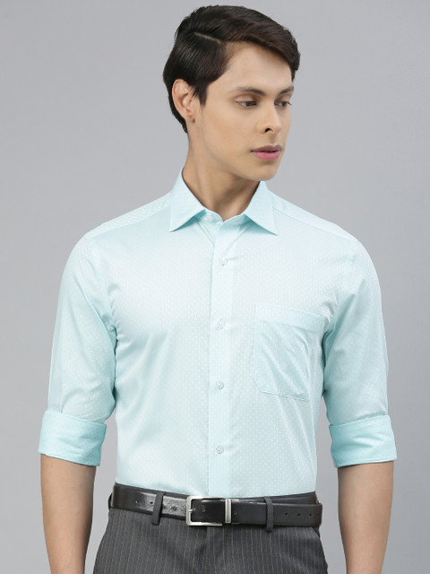 

Louis Philippe Men Blue Regular Fit Self Design Formal Shirt