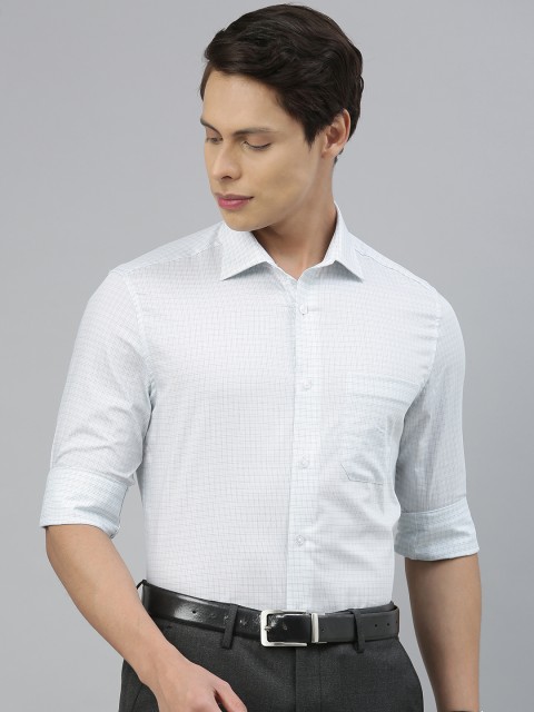 

Louis Philippe Men Blue Regular Fit Checked Formal Shirt