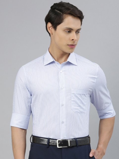 

Louis Philippe Men White Regular Fit Striped Formal Shirt