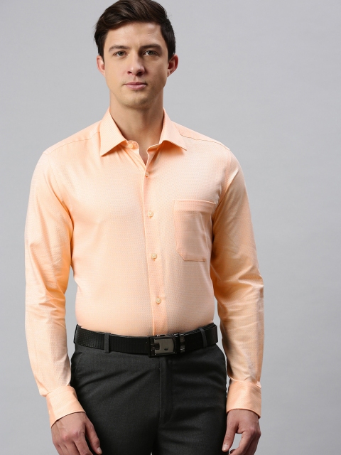 

Louis Philippe Men Orange Regular Fit Self Design Pure Cotton Formal Shirt