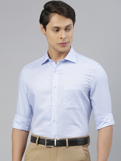 

Louis Philippe Men Blue Regular Fit Self Design Formal Shirt