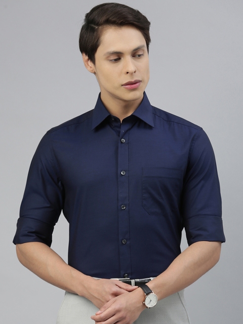 

Louis Philippe Men Navy Blue Regular Fit Solid Formal Shirt
