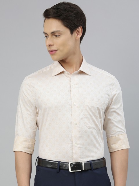 

Louis Philippe Men Cream-Coloured Regular Fit Self Design Formal Shirt
