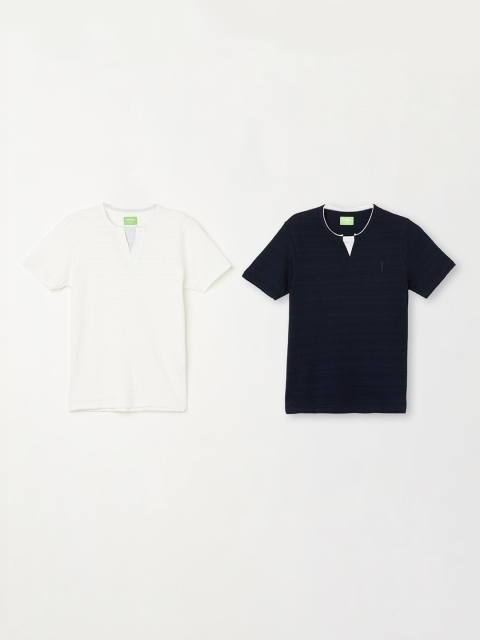 

Bossini Boys Navy Blue Solid Henley Neck T-shirt