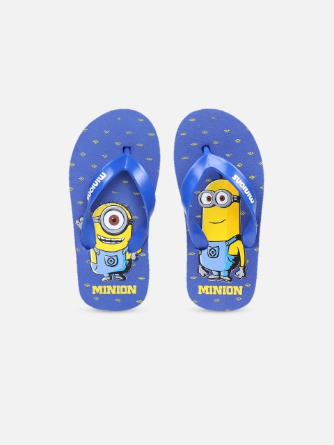 

Kids Ville Boys Blue & Yellow Minions Printed Thong Flip-Flops
