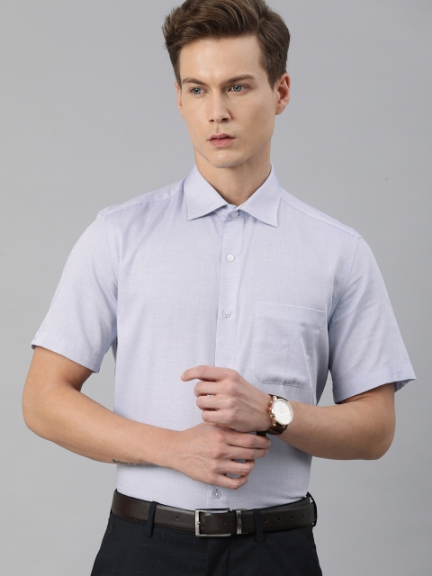 

Louis Philippe Men Blue Printed Pure Cotton Casual Shirt
