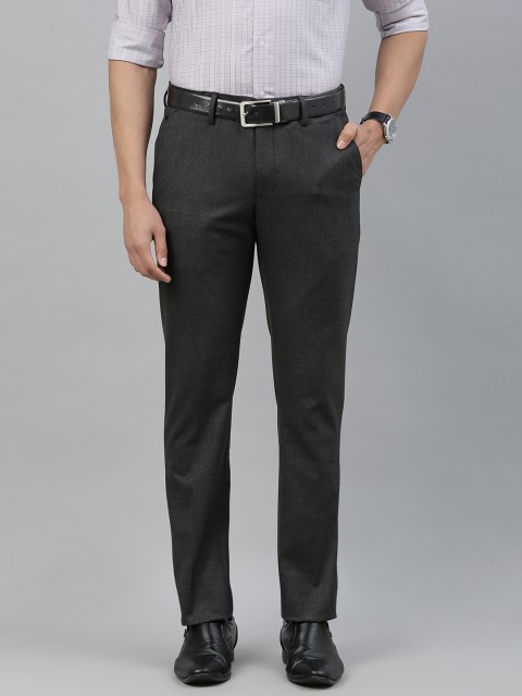 

Louis Philippe Men Grey Slim Fit Solid Formal Trousers