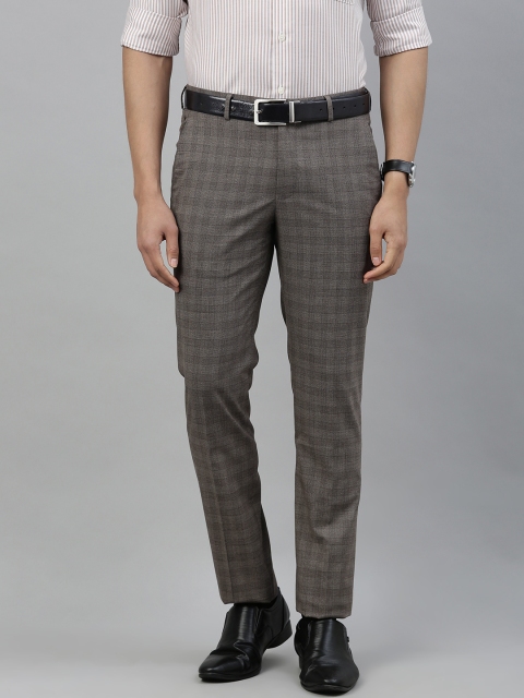 

Louis Philippe Men Brown Slim Fit Checked Chinos