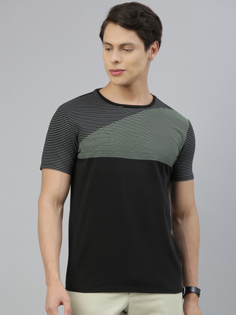 

Louis Philippe Ath.Work Men Black Colourblocked Round Neck T-shirt