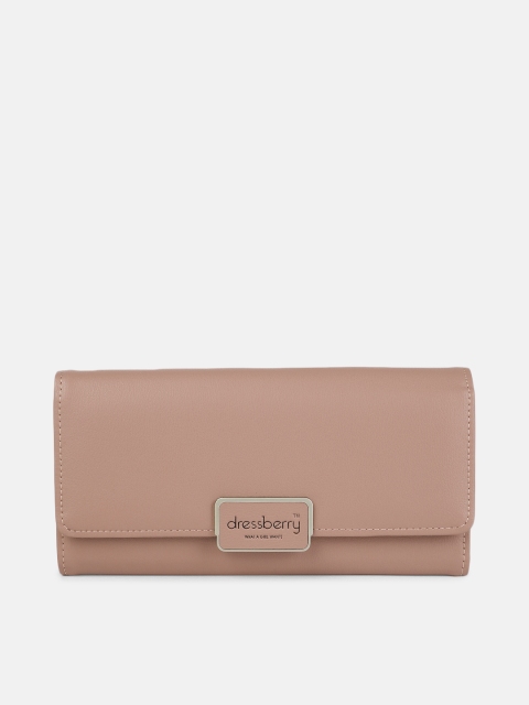 

DressBerry Women Dusty Pink Solid Three Fold Wallet
