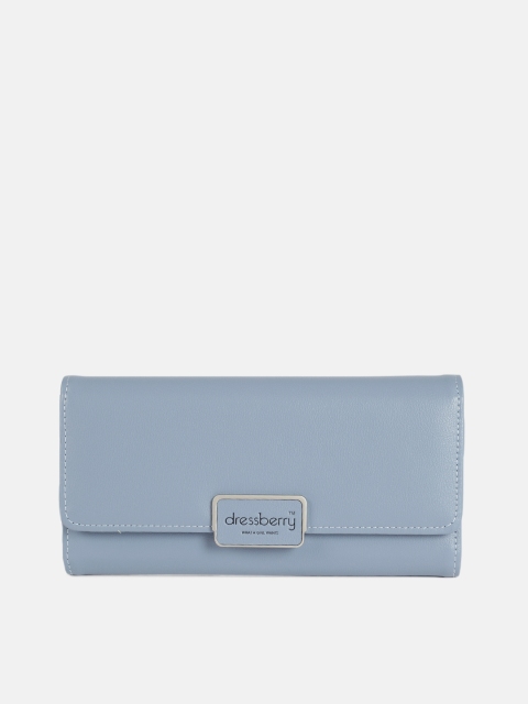 

DressBerry Women Blue Solid Three Fold Wallet