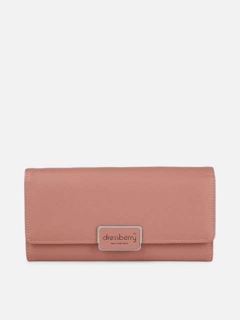 

DressBerry Women Pink Solid Three Fold Wallet