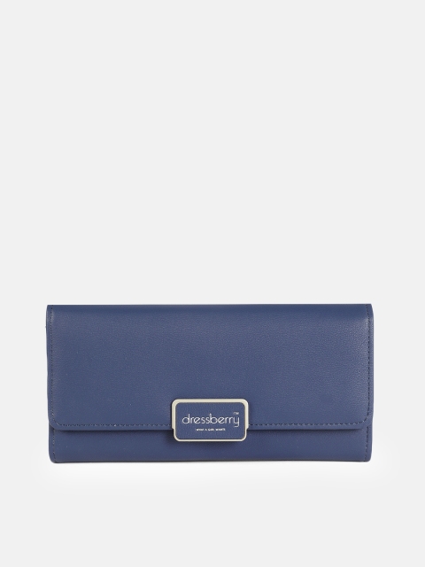 

DressBerry Women Blue Solid Three Fold Wallet