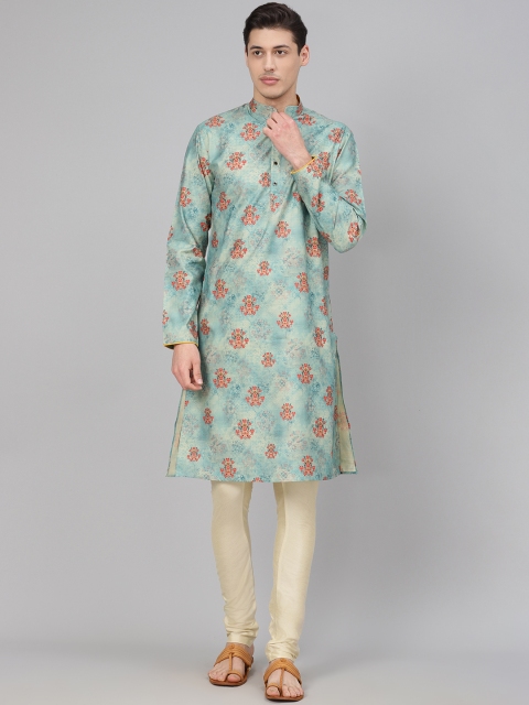 

Readiprint Fashions Men Blue & Beige Printed Kurta with Churidar