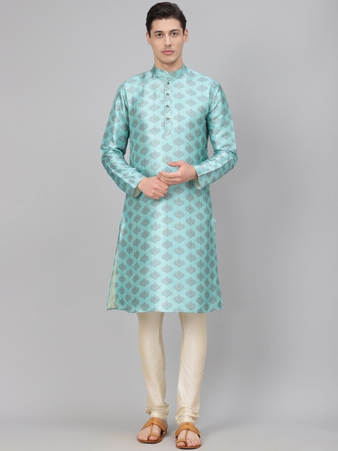 

Readiprint Fashions Men Blue & Beige Printed Kurta with Churidar