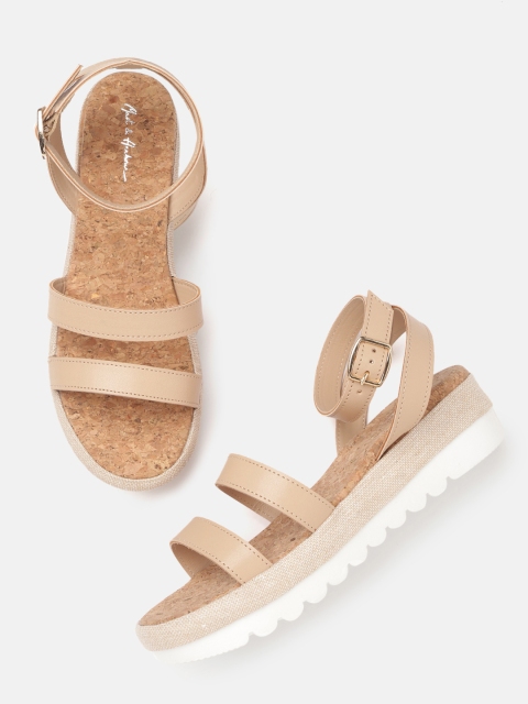 

Mast & Harbour Women Nude-Coloured Solid Heeled Flatforms