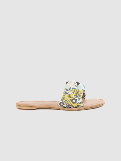 

DressBerry Women Multicoloured Geometric Print Open Toe Flats, Multi
