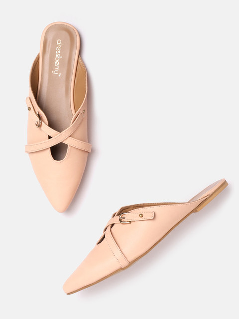 

DressBerry Women Peach-Coloured Solid Mules