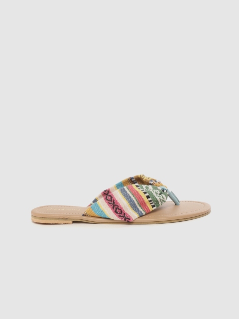 

DressBerry Women Multicoloured Woven Design Open Toe Flats, Multi