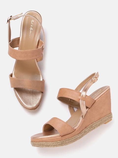 

Mast & Harbour Women Beige Solid Wedges