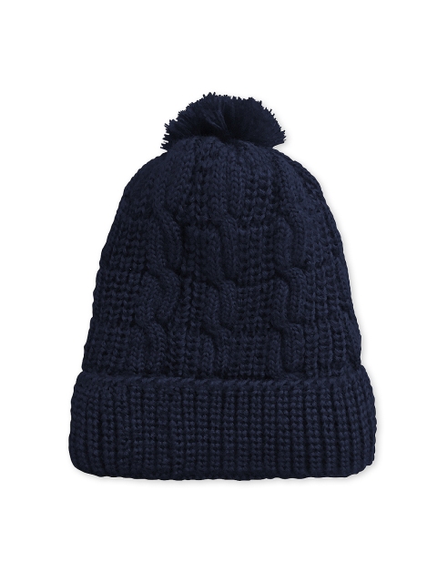 

Kosha Boys Navy Blue Self Design Beanie