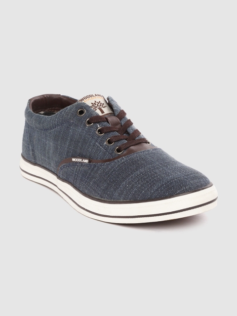 

Woodland Men Navy Blue Woven Design Sneakers