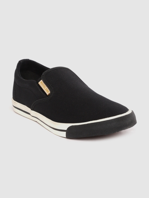

Woodland Men Black Solid Slip-On Sneakers