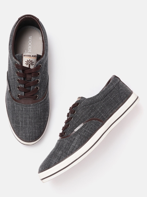 

Woodland Men Charcoal Grey Solid Sneakers