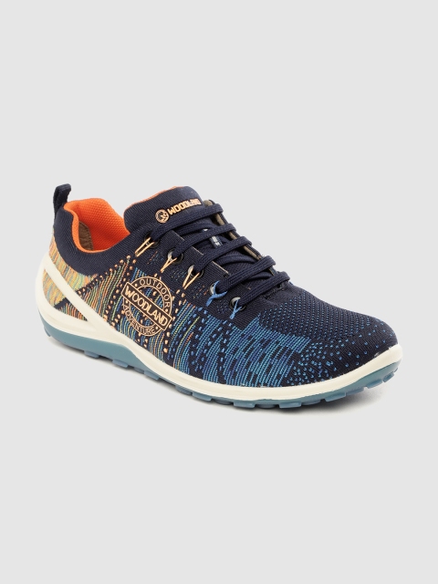 

Woodland Men Blue & Yellow Woven Design Sneakers
