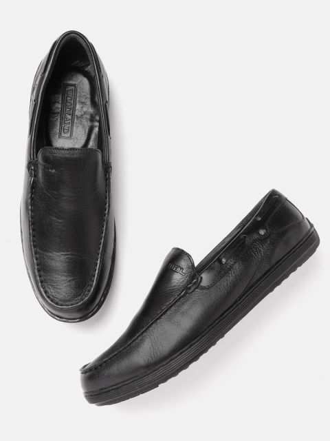 

Woodland Men Black Leather Driving Shoes