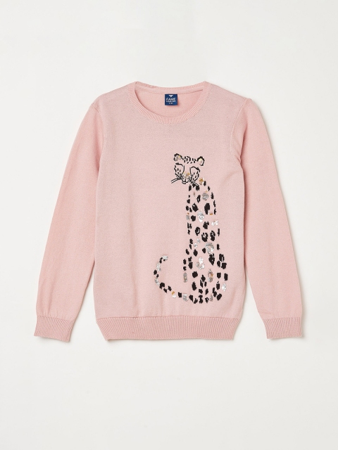 

Fame Forever by Lifestyle Girls Pink Embroidered Pullover Sweater