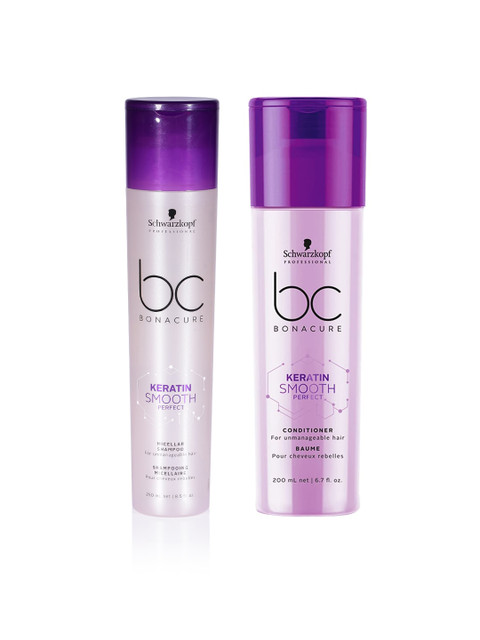 

Schwarzkopf PROFESSIONAL Bonacure Set of Micellar Shampoo & Keratin Smooth Conditioner, Purple
