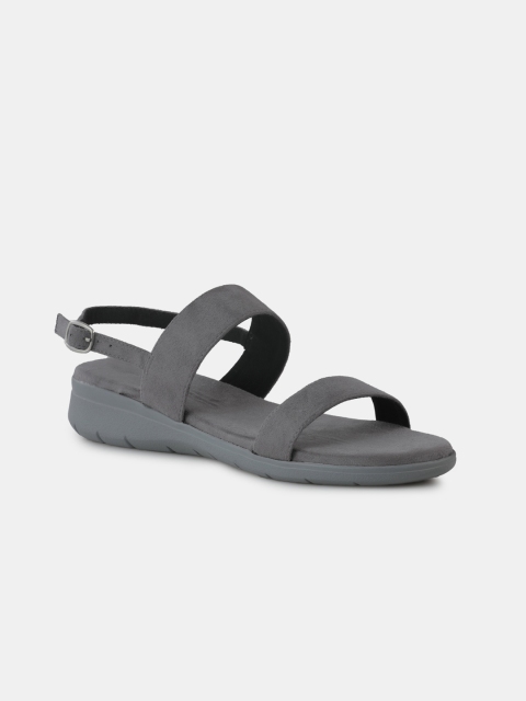 

Mast & Harbour Women Grey Open Toe Flats
