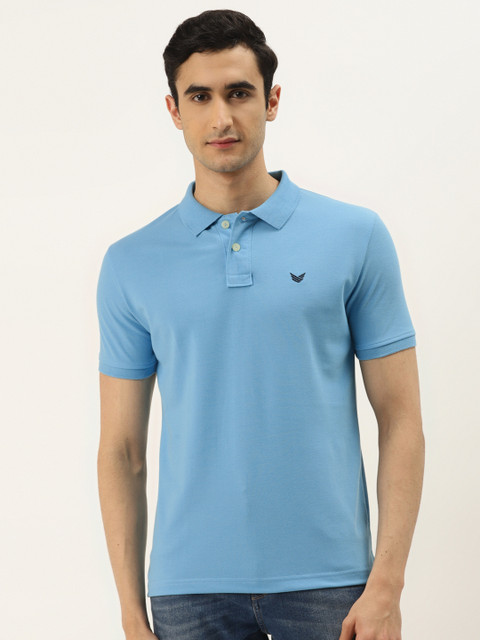 

RED & BLUE Men Blue Solid Polo Collar T-shirt