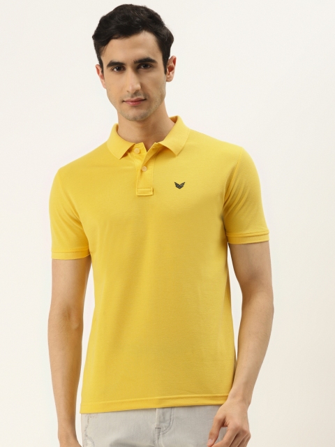 

RED & BLUE Men Yellow Solid Polo Collar T-shirt