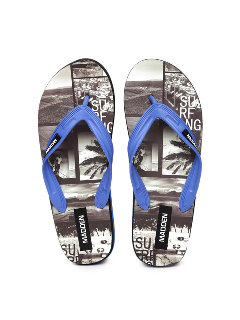 

Steve Madden Men Blue & Grey Flip-Flops