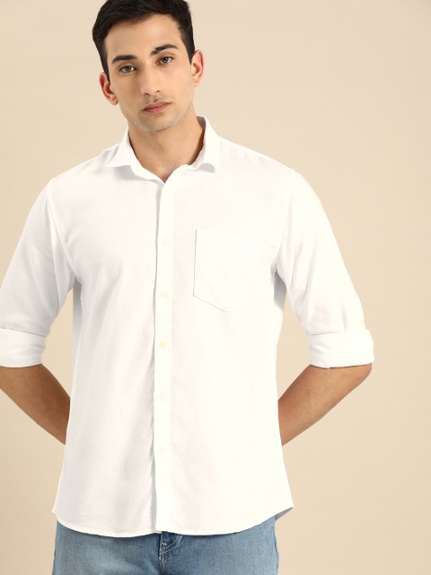 

ether Men White Regular Fit Solid Casual Shirt