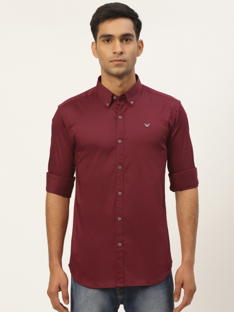 

RED & BLUE Men Maroon Regular Fit Solid Casual Shirt