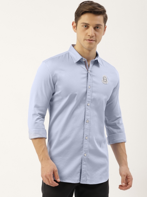 

RED & BLUE Men Blue Slim Fit Solid Casual Shirt