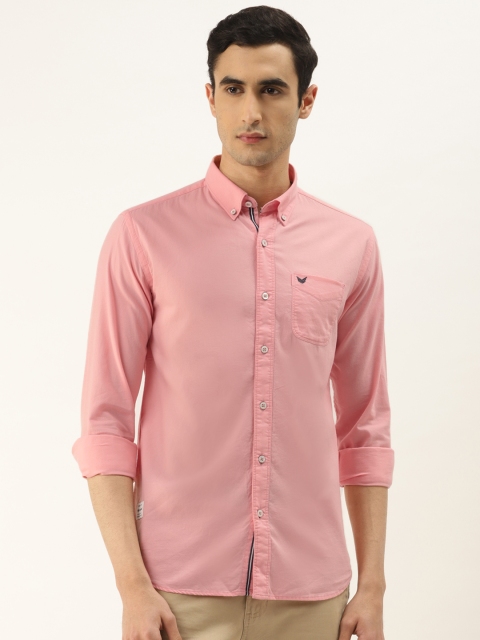 

RED & BLUE Men Pink Slim Fit Solid Casual Shirt