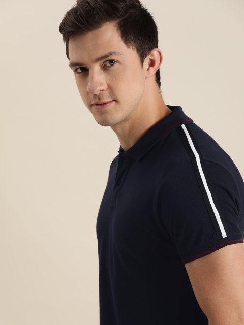

INVICTUS Men Navy Blue Solid Polo Collar T-shirt