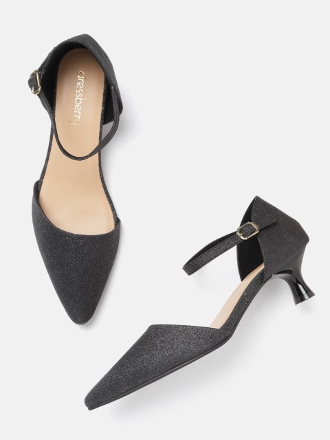 

DressBerry Women Black Shimmer Pumps