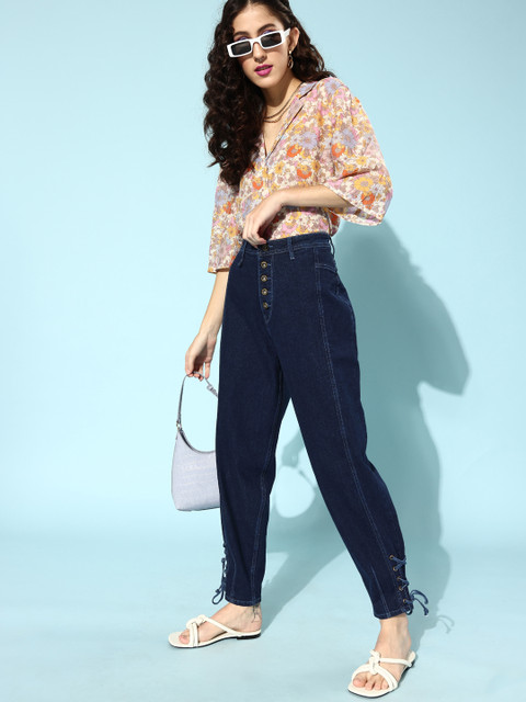 

The Roadster Lifestyle Co Women Deep Navy Blue High-Rise Regular Fit Stretchable Jeans