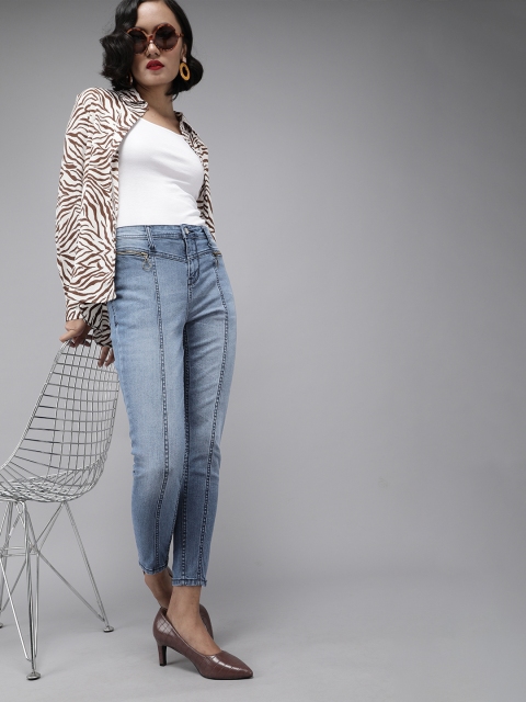 

The Roadster Lifestyle Co Women Blue Super Skinny Fit High-Rise Clean Look Stretchable Jeans