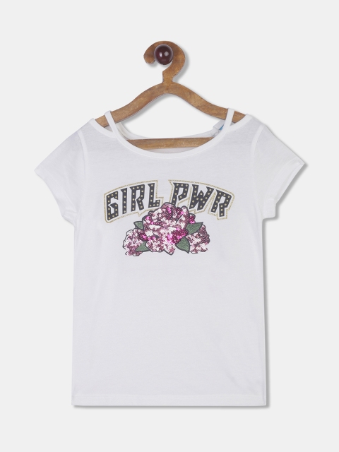 

The Childrens Place Girls White Printed Top